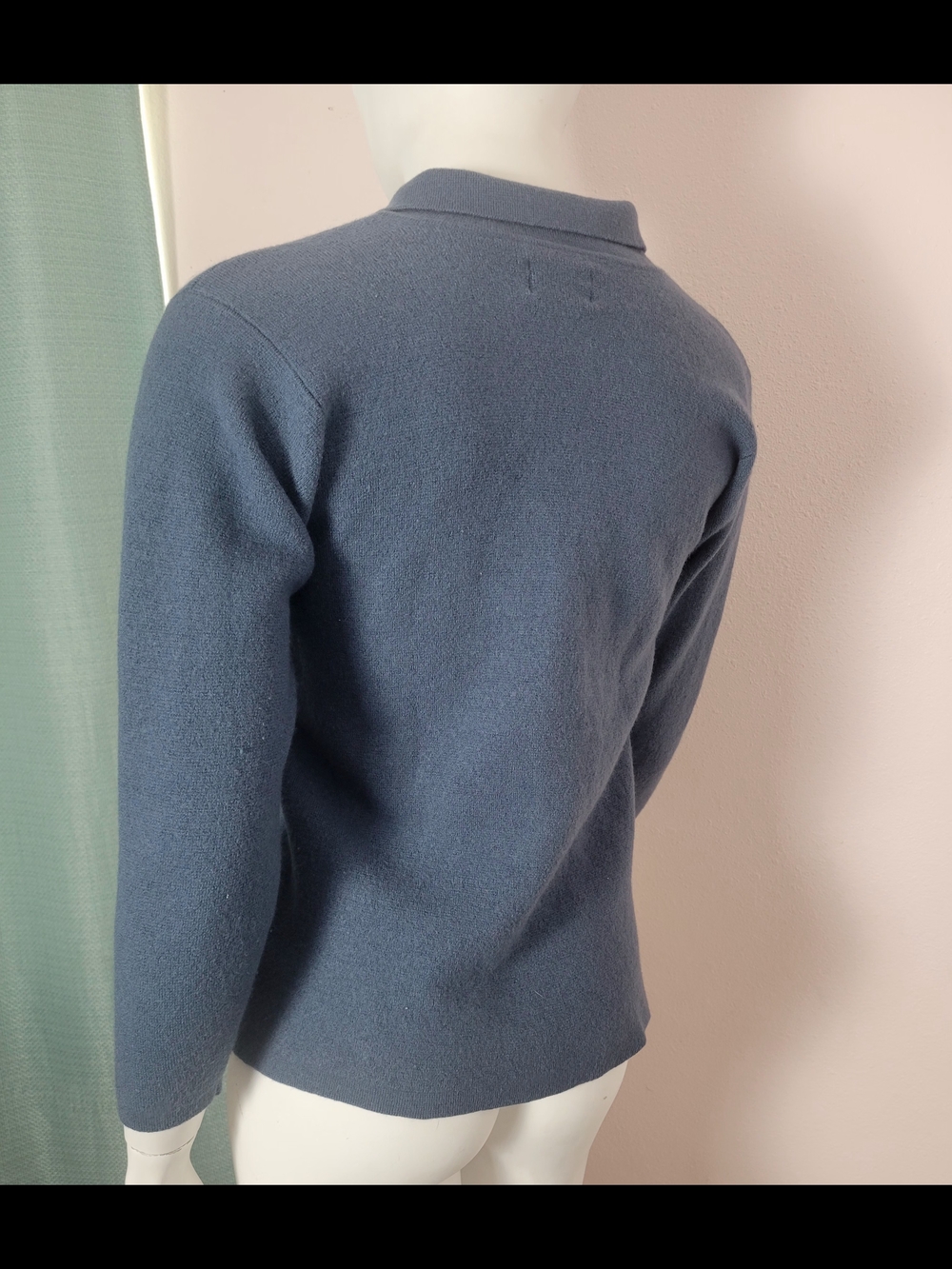 Tommy Bahama 100% Wool Cardigan Sweater Blue Button Front Size Small Vintage - Picture 3 of 10